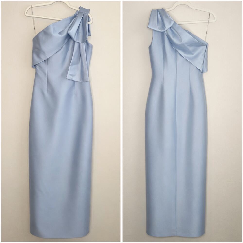 Sachin + Babi Bonnie Gown NWT Glacial Blue One Shoulder Black Tie Dress 4 - Picture 2 of 8